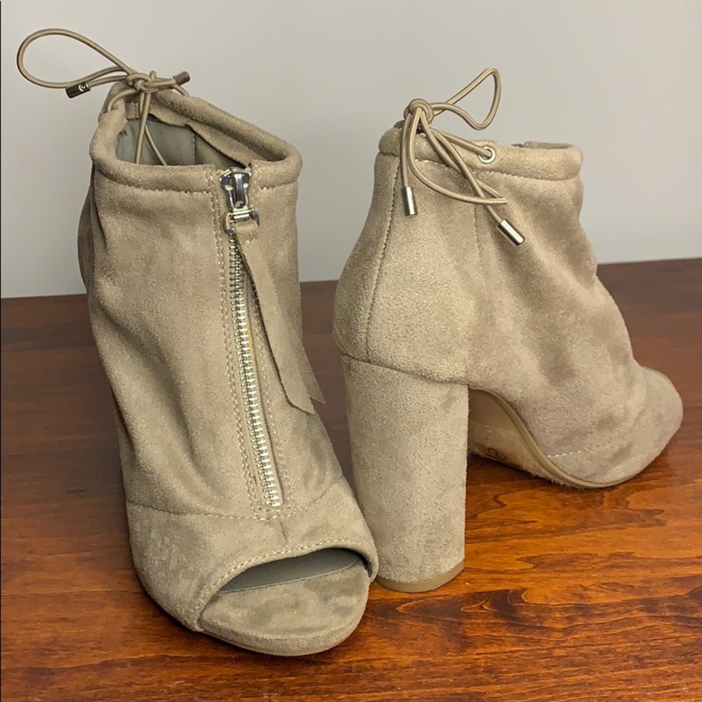 Beige Suede Heels
